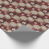 Rustic Buffalo Plaid Barn Christmas Wrapping Paper Geschenkpapier (Ecke)