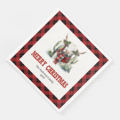 Rustic buffalo plaid Christmas napkins for party Serviette (Ecke)