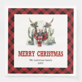 Rustic buffalo plaid Christmas napkins for party Serviette (Vorderseite)