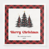 Rustic Buffalo Tree Napkin Holiday Party Design Serviette (Vorderseite)