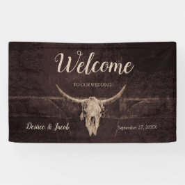 Rustic Bull Skull Wedding Western Land Willkommen Banner