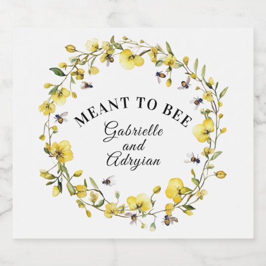 Rustic Bumble Bee Address Schaumweinetikett (Einzelnes Label)