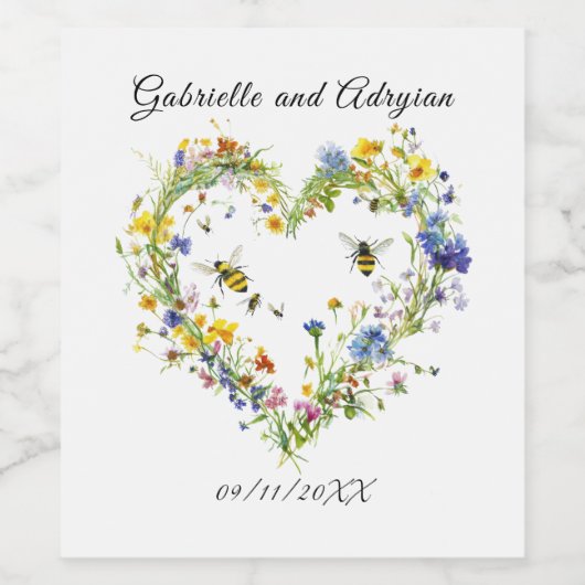 Rustic Bumble Bee Address Weinetikett (Einzelnes Label)