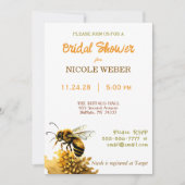Rustic Bumble Bee Bridal Shower Invitation Einladung (Vorderseite)
