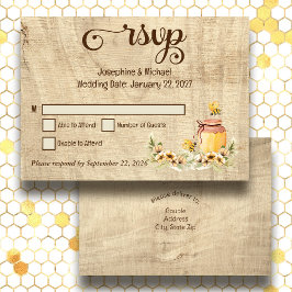 Rustic Bumble Beod Country Wedding RSVP Card Dankeskarte