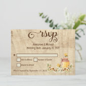 Rustic Bumble Beod Country Wedding RSVP Card Dankeskarte (Stehend Vorderseite)