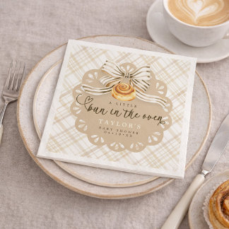 Rustic Bun in Oven Baby Shower Napkins Serviette