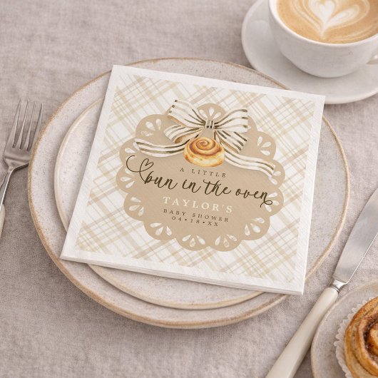 Rustic Bun in Oven Baby Shower Napkins Serviette
