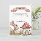 Rustic Bunny Baby Dusche Danke Karte (Stehend Vorderseite)