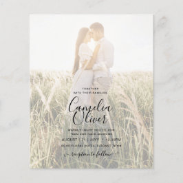Rustic Burgund Blue Floral Wedding FOTO INVITE Flyer