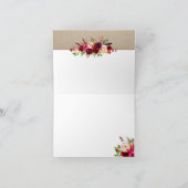 Rustic Burgund Floral Wedding Danke, dass ihr euch Dankeskarte (Innenseite)