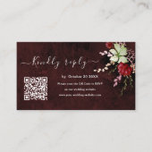Rustic Burgund QR Code UAWG Wedding Website Begleitkarte (Vorderseite)