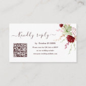 Rustic Burgund QR Code UAWG Wedding Website Begleitkarte (Vorderseite)