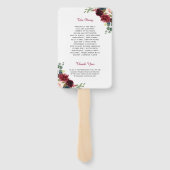 Rustic Burgund Red Blue Floral Wedding Program Fächer (Rückseite)