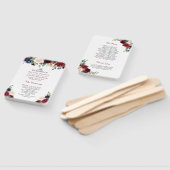 Rustic Burgund Red Blue Floral Wedding Program Fächer (Non-assembled)