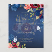 Rustic Burgundy Blue Floral Wedding (Vorderseite)