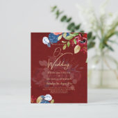 Rustic Burgundy Blue Floral Wedding (Stehend Vorderseite)