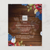 Rustic Burgundy Blue Floral Wedding (Rückseite)