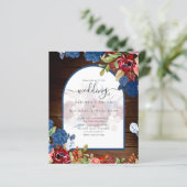 Rustic Burgundy Blue Floral Wedding (Stehend Vorderseite)