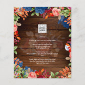 Rustic Burgundy Blue Floral Wedding (Rückseite)