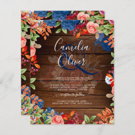 Rustic Burgundy Blue Floral Wedding