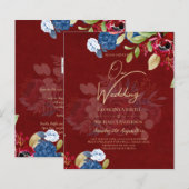 Rustic Burgundy Blue Floral Wedding (Vorne/Hinten)