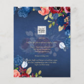 Rustic Burgundy Blue Floral Wedding (Rückseite)