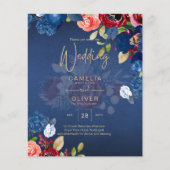 Rustic Burgundy Blue Floral Wedding (Vorderseite)