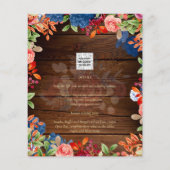 Rustic Burgundy Blue Floral Wedding (Rückseite)