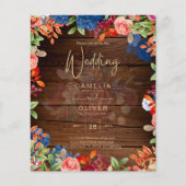 Rustic Burgundy Blue Floral Wedding (Vorderseite)
