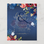 Rustic Burgundy Blue Floral Wedding (Vorderseite)