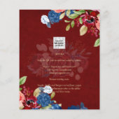Rustic Burgundy Blue Floral Wedding (Rückseite)