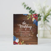 Rustic Burgundy Blue Floral Wedding (Stehend Vorderseite)