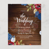 Rustic Burgundy Blue Floral Wedding (Vorderseite)