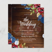 Rustic Burgundy Blue Floral Wedding