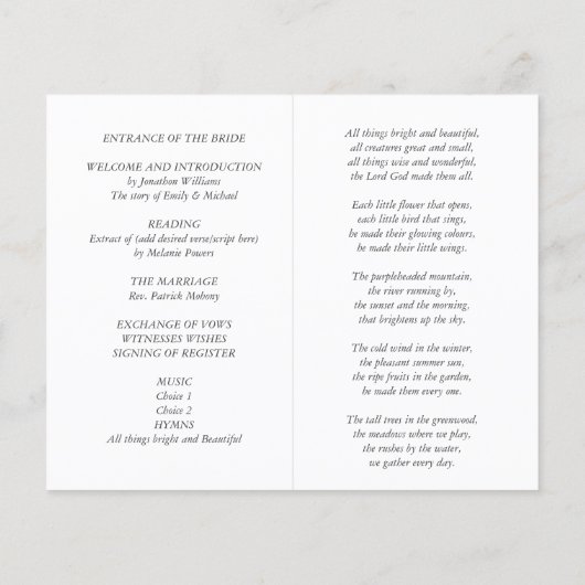 Rustic Burgundy Blue Floral Wedding (Rückseite)