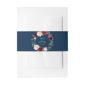 Rustic Burgundy Blue Floral Wedding Einladungsbanderole (Vorderseite Beispiel)