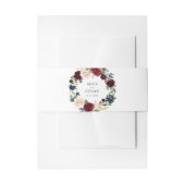 Rustic Burgundy Blue Floral Wedding Einladungsbanderole (Vorderseite Beispiel)