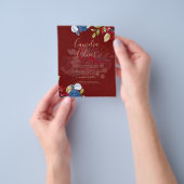 Rustic Burgundy Blue Floral Wedding Flyer (Gruppe)