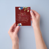 Rustic Burgundy Blue Floral Wedding Flyer (Gruppe)
