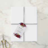 Rustic Burgundy Blue Floral Wedding Geschenkanhänger (Mit Garn)
