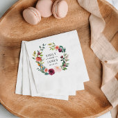 Rustic Burgundy Blumenkraut-Monogramm Serviette