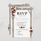 Rustic Burgundy Blush Boho Wedding RSVP (Vorne/Hinten)