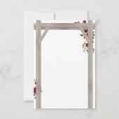 Rustic Burgundy Blush Boho Wedding RSVP Karte (Rückseite)