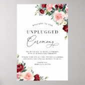 Rustic Burgundy Blush Unplugged Zeremonie Hochzeit Poster