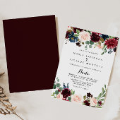Rustic Burgundy Calligraphy Spanish Wedding Einladung