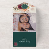 Rustic Burgundy Emerald Wedding Einladung (Außenbereich)