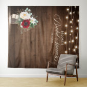 Rustic Burgundy Floral Mason Jar Brautparty Wandteppich (Beispiel (Horizontal))