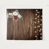 Rustic Burgundy Floral Mason Jar Brautparty Wandteppich (Vorderseite (Horizontal))