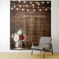 Rustic Burgundy Floral Mason Jar Brautparty